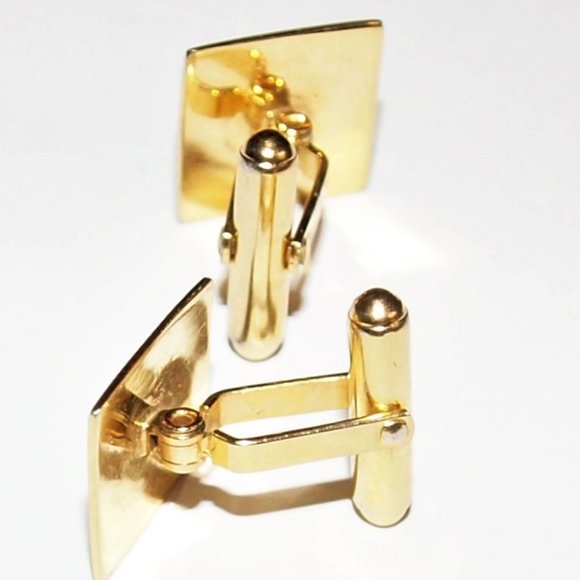 RARE Vintage Authentic Christian DIOR Square Cufflinks in Gold-tone Hardware - Picture 4 of 4